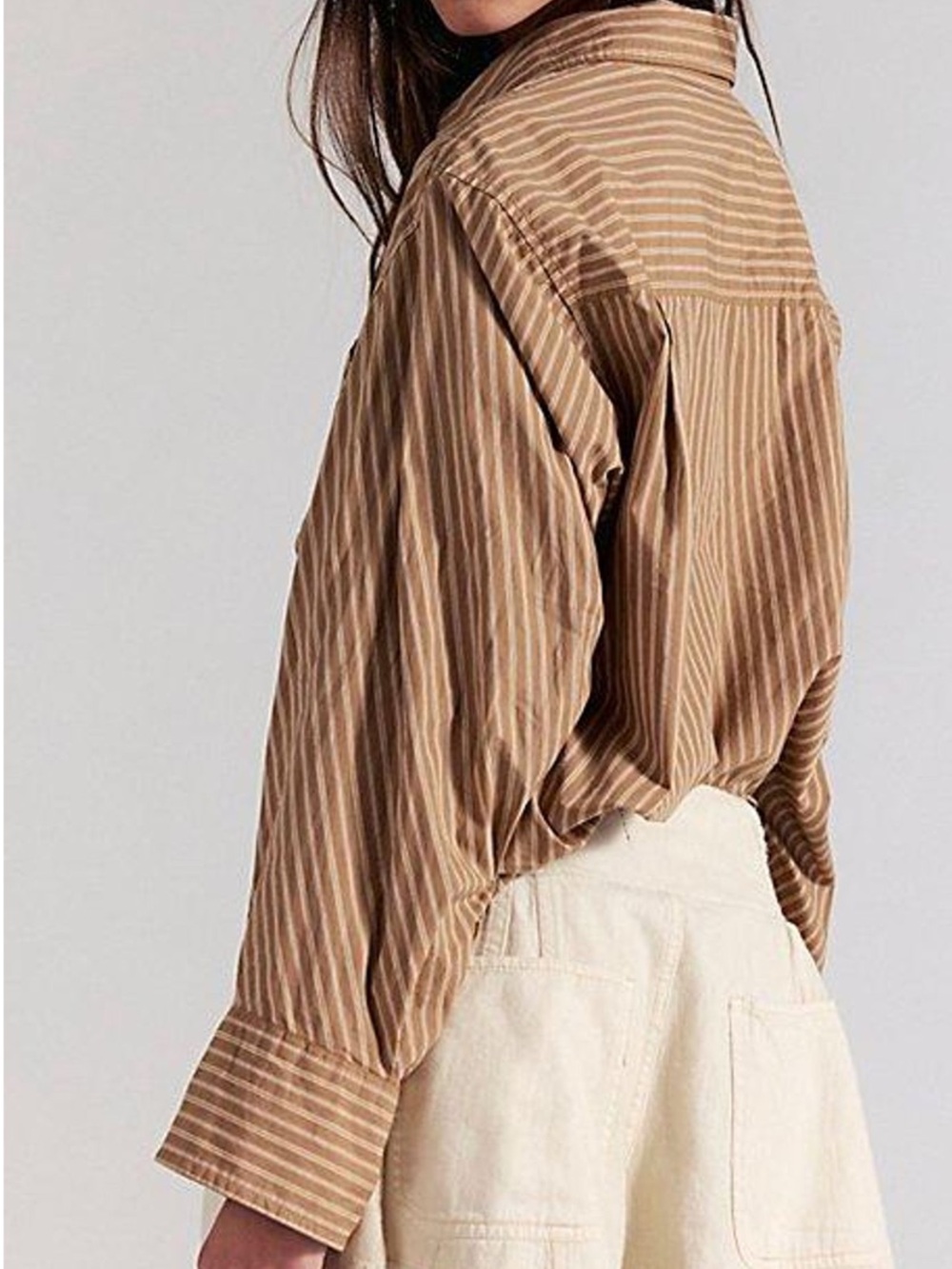 Free People Sabine Striped Articulated Shirt Button Down Cotton Sz XL NWOT - Picture 3 of 16